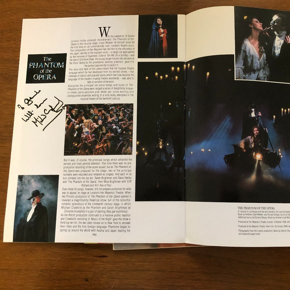 MICHAEL CRAWFORD 1992 SOUVENIR PROGRAM SIGNEDTHE MUSIC OF ANDREW LLOYD WEBBER - Picture 2 of 8